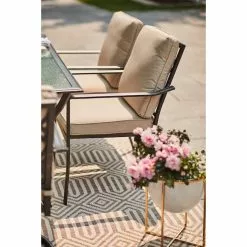 Style Slections Glenn Hill Patio Chair - Steel and Olefin - Tan - Set of 4 -Style Selections Sales Store 48655120d L