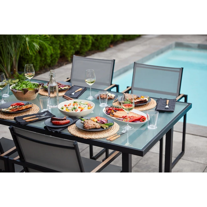 Style Selections Rectangular Exterior Glass 68-inch Dining Table 4 Style Selections Rectangular Exterior Glass 68-inch Dining Table - Image 3