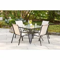 Style Selections Beige Steel and Sling Stackable Outdoor Chair -Style Selections Sales Store 48655131d L