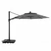 Style Selections Olefin Offset Lighted 11-ft Round Hanging Umbrella with Black Metal Frame -Style Selections Sales Store 48655149 L
