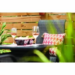 Hartford 5-Piece Patio Set with Gas Fire Table - C-Spring Motion Chairs - Black -Style Selections Sales Store 49095003c L