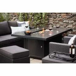 Style Selections 55,000 BTU 64-in Fire Table in Black Aluminum -Style Selections Sales Store 49095004d L