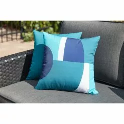 Style Selections Outdoor Throw Pillow - 18-in x 18-in - Teal Polyester -Style Selections Sales Store 49235074d L