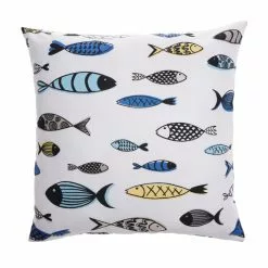 Style Selections Outdoor Throw Pillow - Polyester - 16-in x 16-in - Fish Pattern