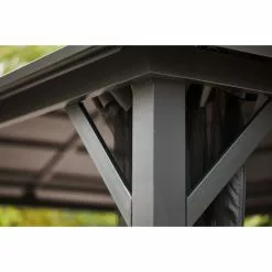 Style Selections Vented Roof Gazebo - 10-ft x 12-ft - Galvanized Steel - Grey -Style Selections Sales Store 72255182d L
