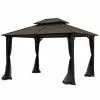 Style Selections 10-ft x 12-ft Brown Gazebo -Style Selections Sales Store 72255186 L