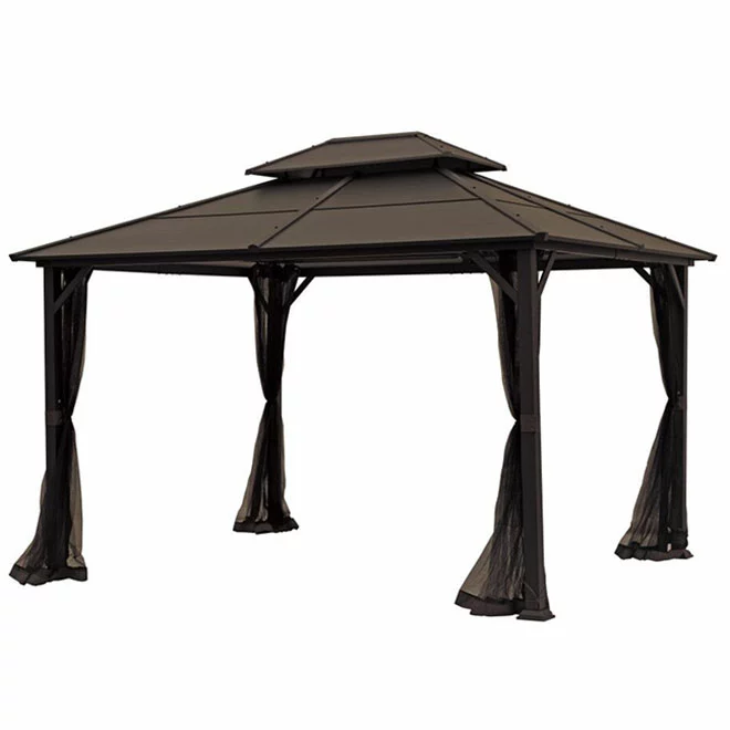 Style Selections 10-ft x 12-ft Brown Gazebo 3 Style Selections 10-ft x 12-ft Brown Gazebo