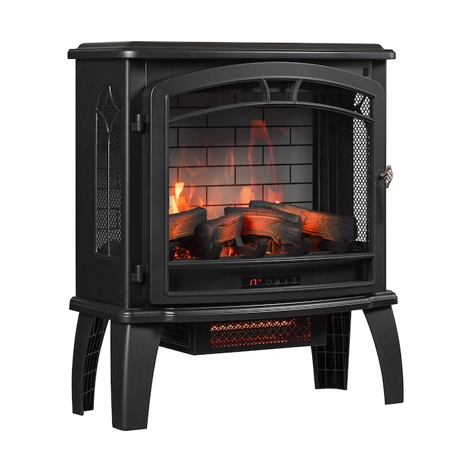 Style Selections Electric Stove Heater with 3D Flame Effect - Infrared - 1500 W - Black 3 Style Selections Electric Stove Heater with 3D Flame Effect - Infrared - 1500 W - Black