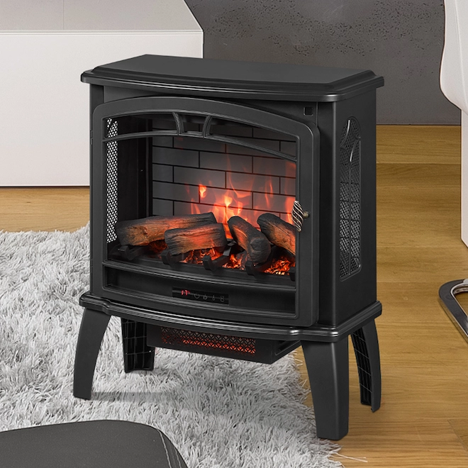Style Selections Electric Stove Heater with 3D Flame Effect - Infrared - 1500 W - Black 4 Style Selections Electric Stove Heater with 3D Flame Effect - Infrared - 1500 W - Black - Image 2